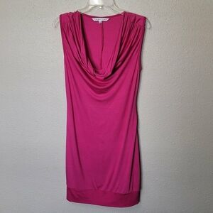 Trina Turk Womens Dress Size 6 Pink Sleeveless Mini Cowl Neck Stretch Jersey